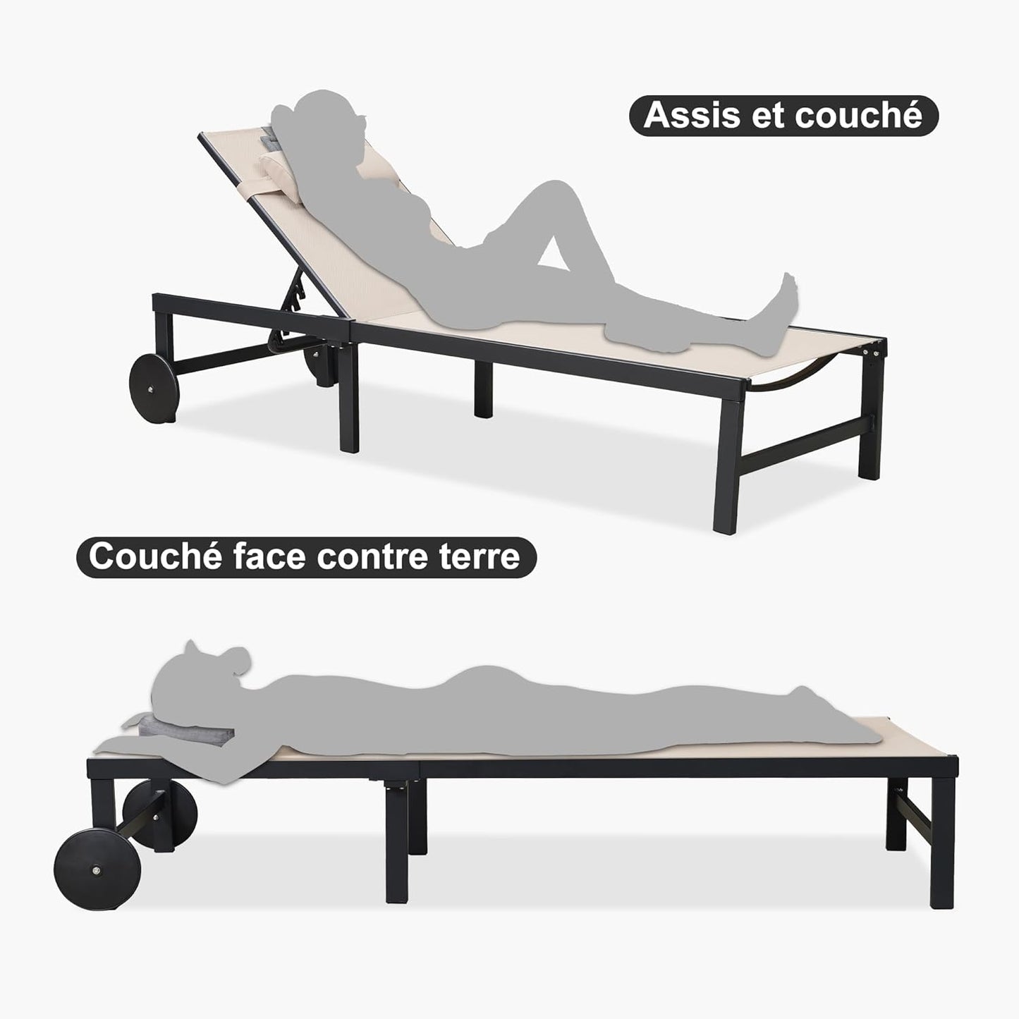 Chaise longue d'extérieur