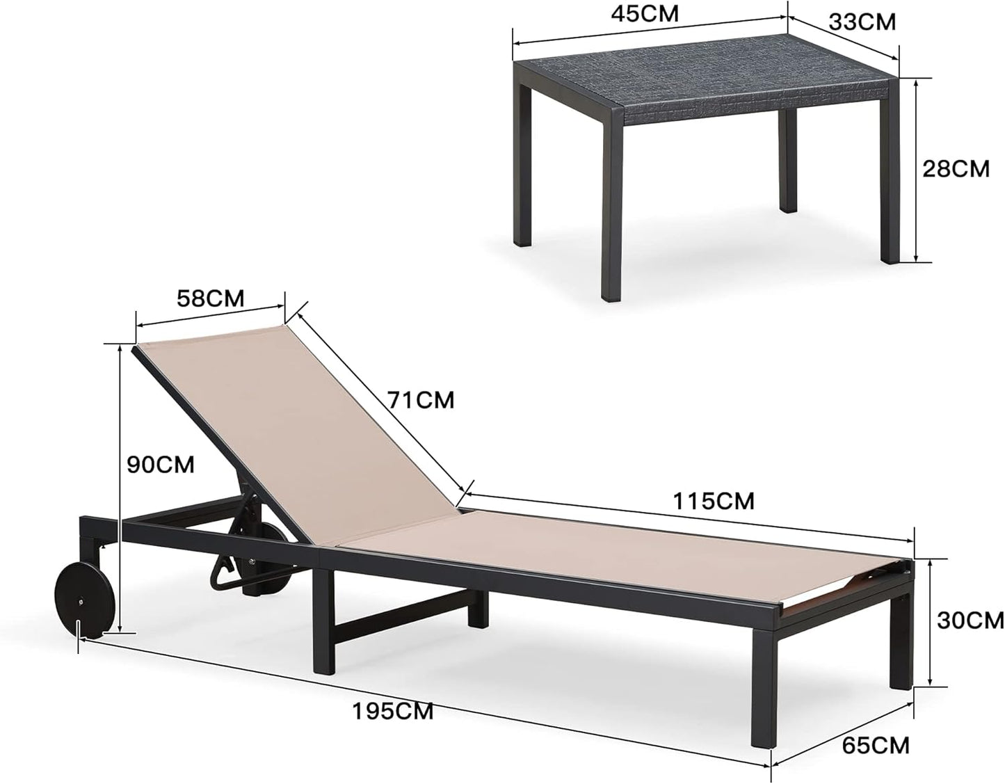 Chaise longue d'extérieur