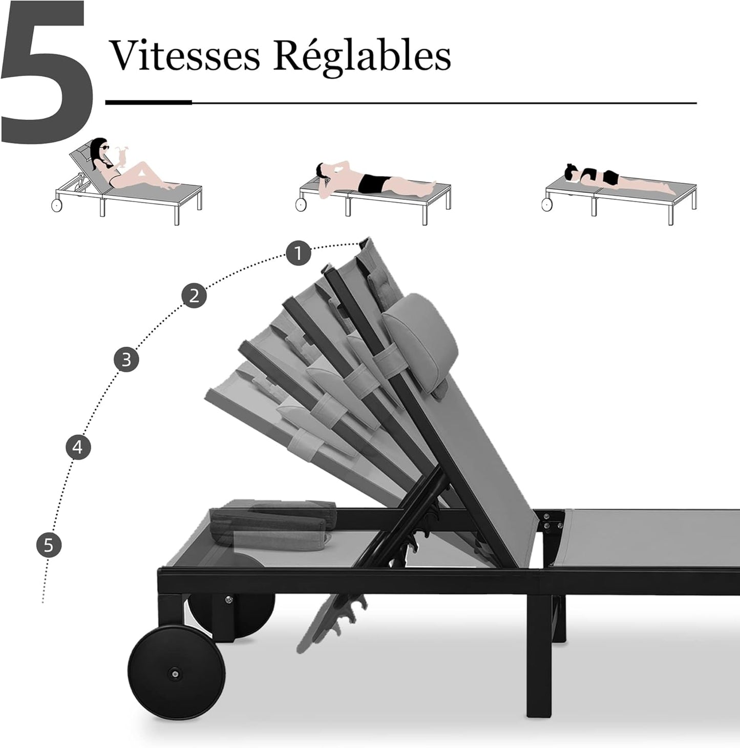 Chaise longue d'extérieur
