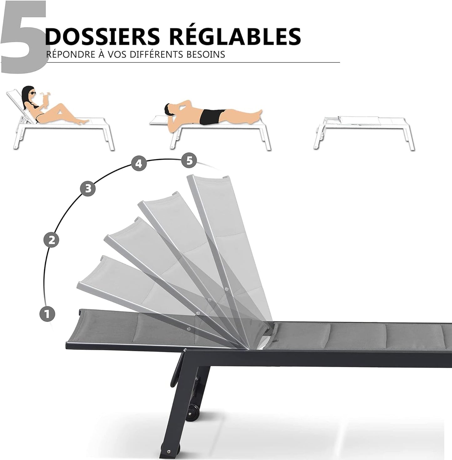 Chaise longue d'extérieur