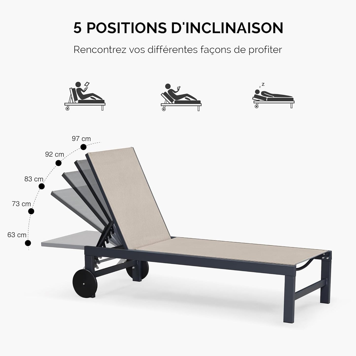 Chaise longue d'extérieur