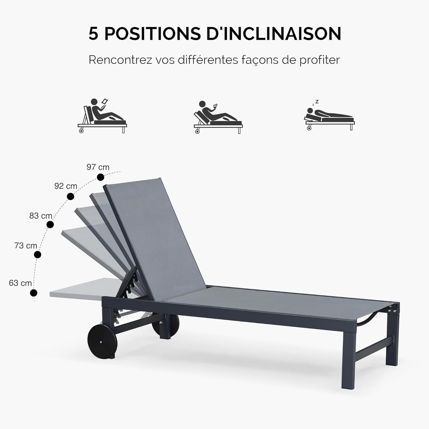 Chaise longue d'extérieur