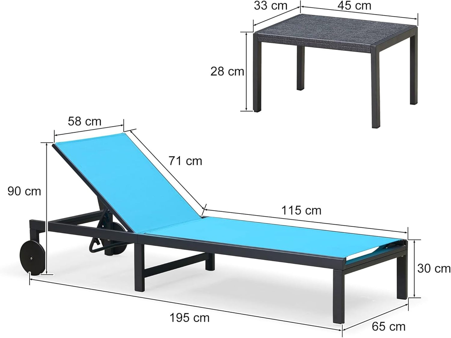 Chaise longue d'extérieur
