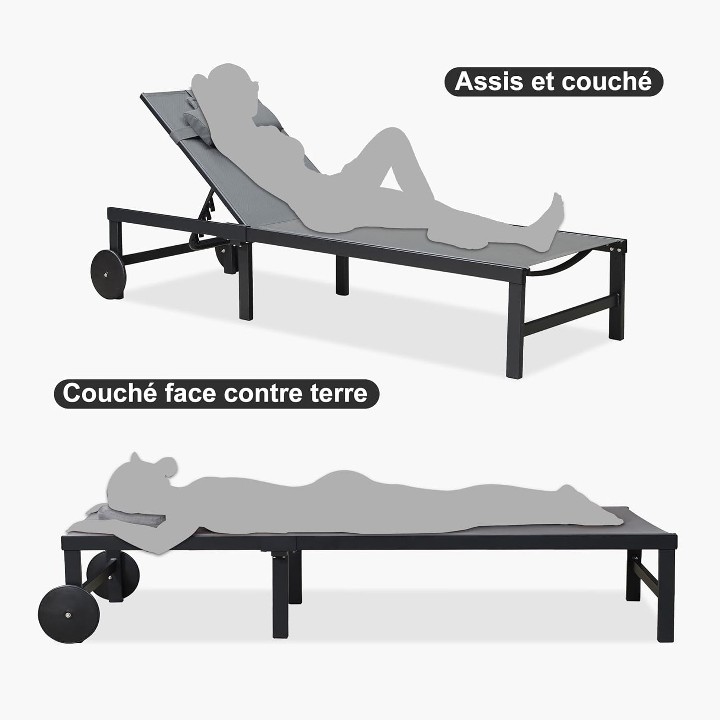 Chaise longue d'extérieur
