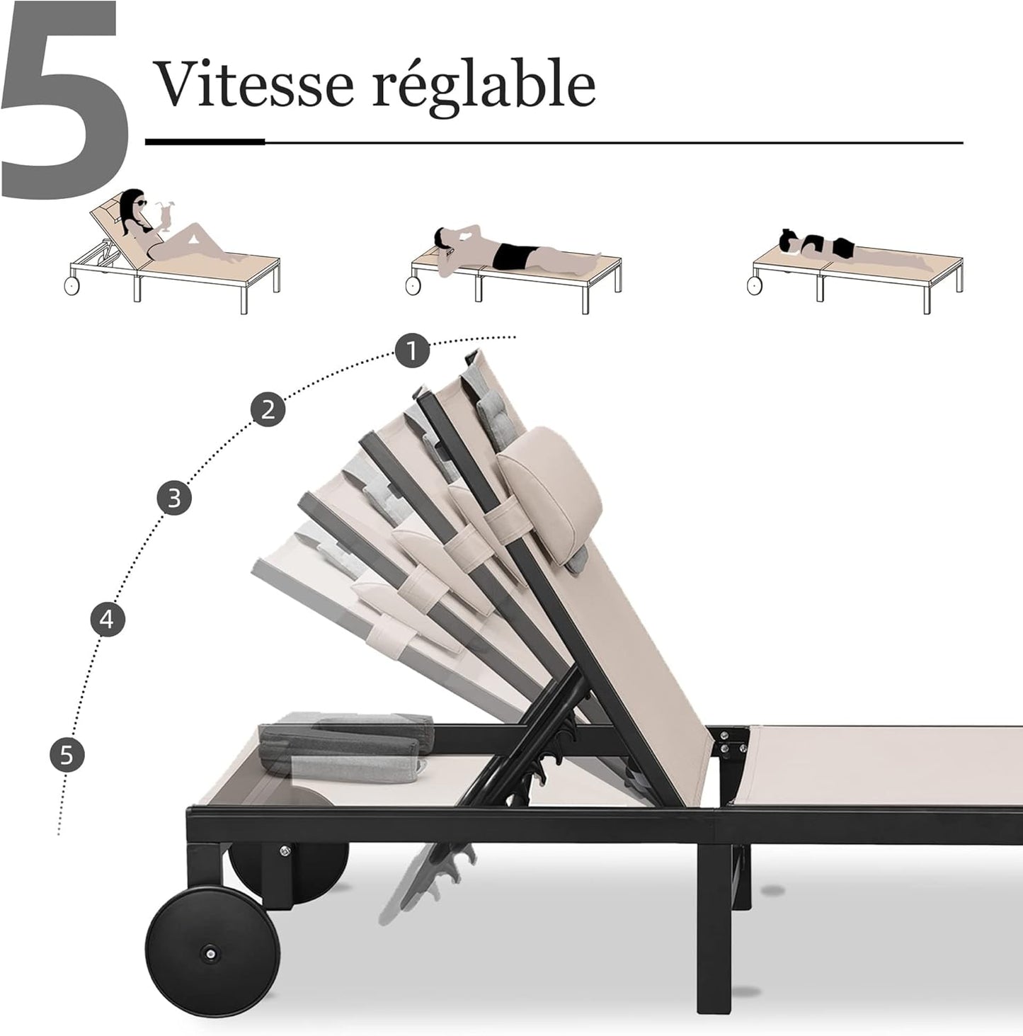 Chaise longue d'extérieur