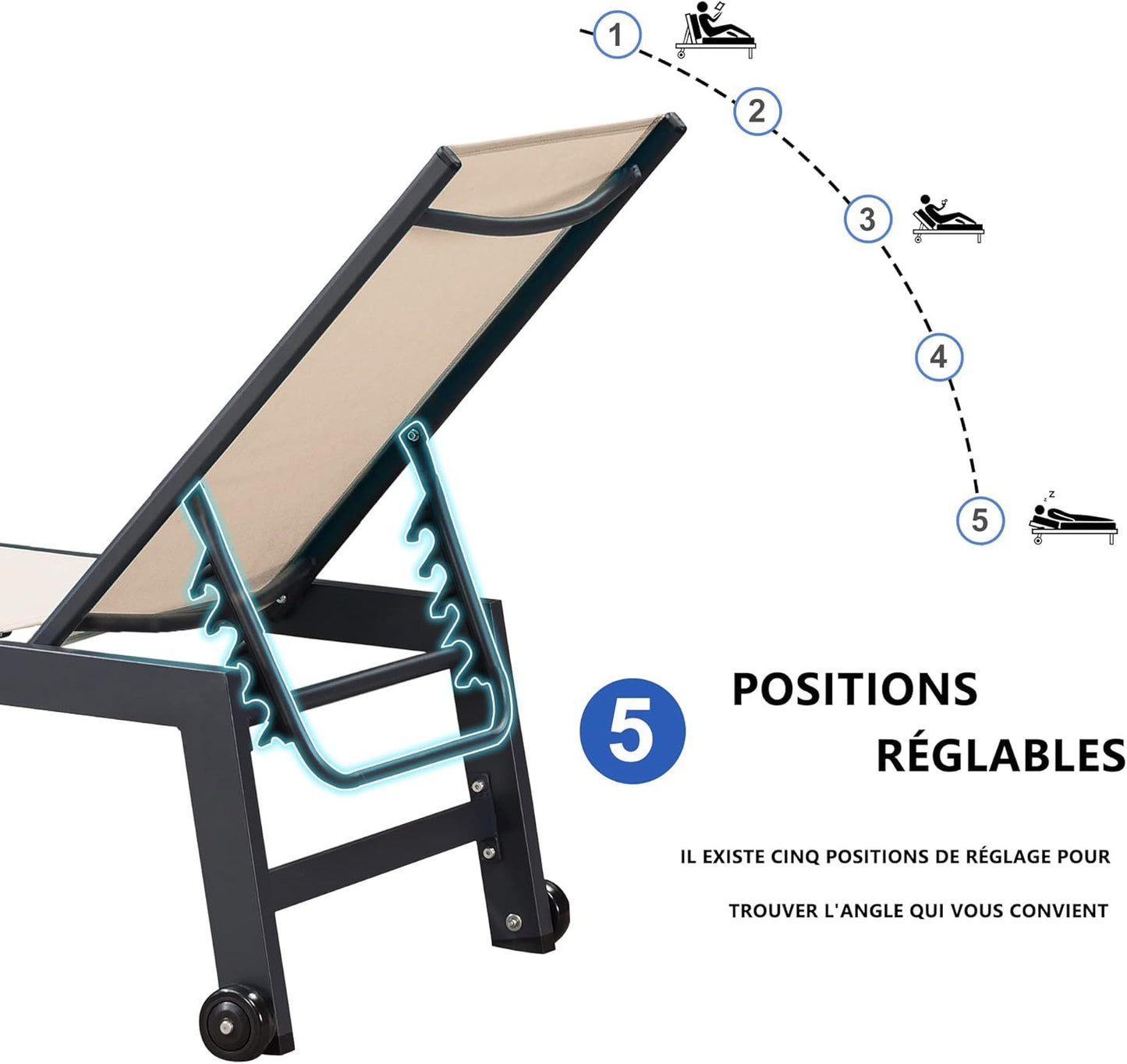 Chaise longue d'extérieur