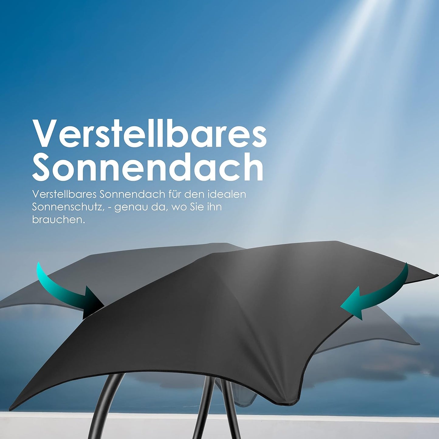 Chaise longue suspendue avec parasol et matelas inclus - Chaise longue suspendue