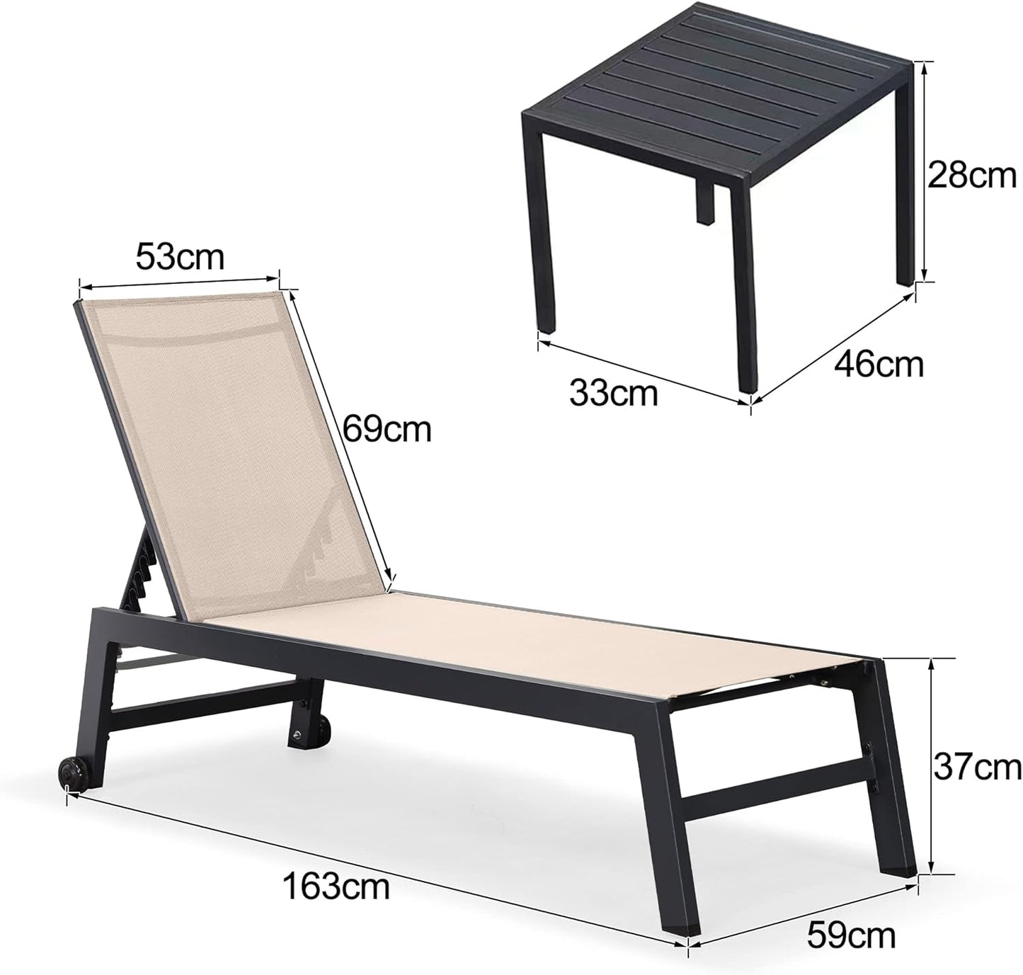 Chaise longue d'extérieur