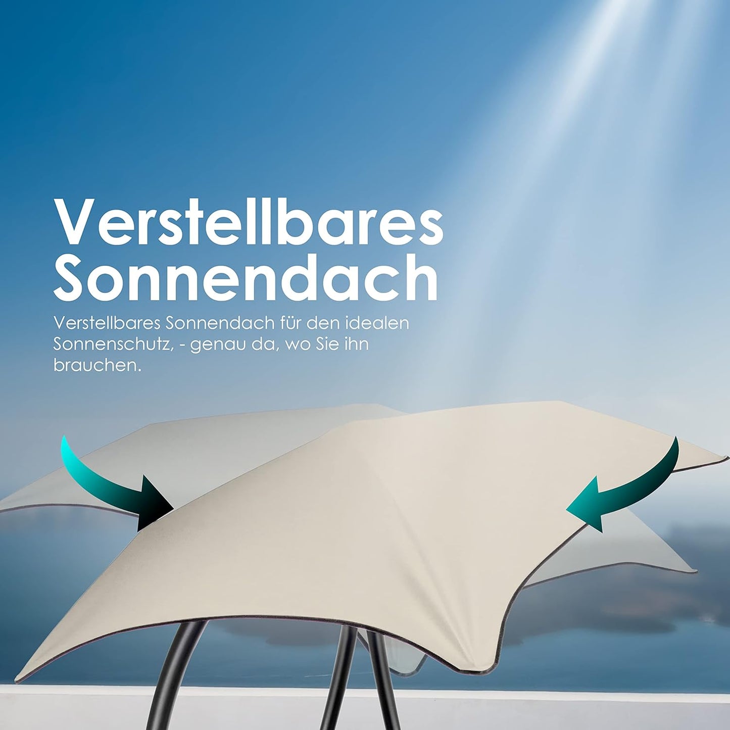 Chaise longue suspendue avec parasol et matelas inclus - Chaise longue suspendue