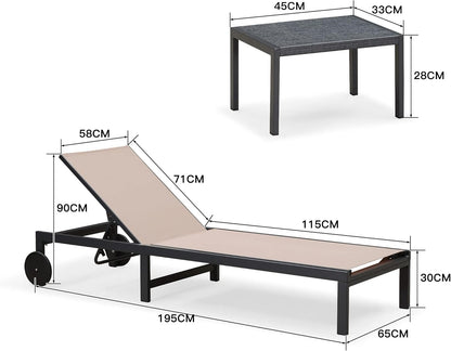 Chaise longue d'extérieur