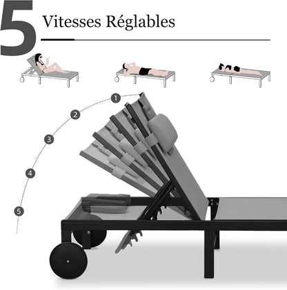 Chaise longue d'extérieur
