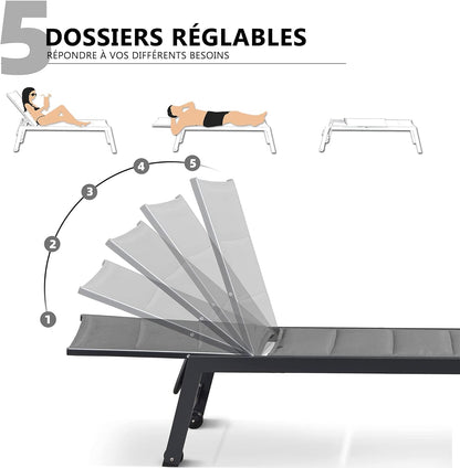 Chaise longue d'extérieur