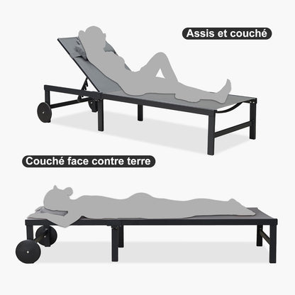 Chaise longue d'extérieur