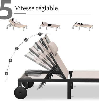 Chaise longue d'extérieur