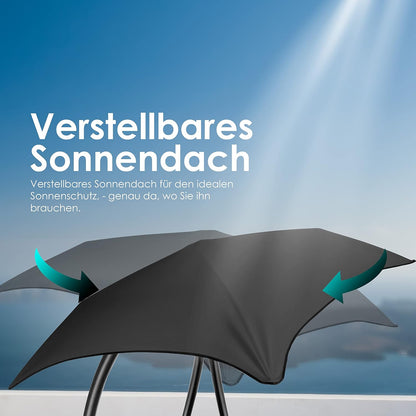 Chaise longue suspendue avec parasol et matelas inclus - Chaise longue suspendue