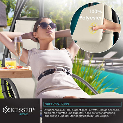 Chaise longue suspendue avec parasol et matelas inclus - Chaise longue suspendue
