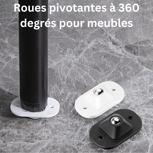 FurnitureWheels - Roulettes de meubles autocollantes rotatives à 360°